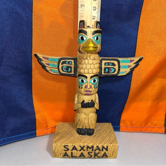 Saxman Alaska Style Totem Pole Vintage Style Made Hand Painted Alaskan Native - Picture 7 of 7